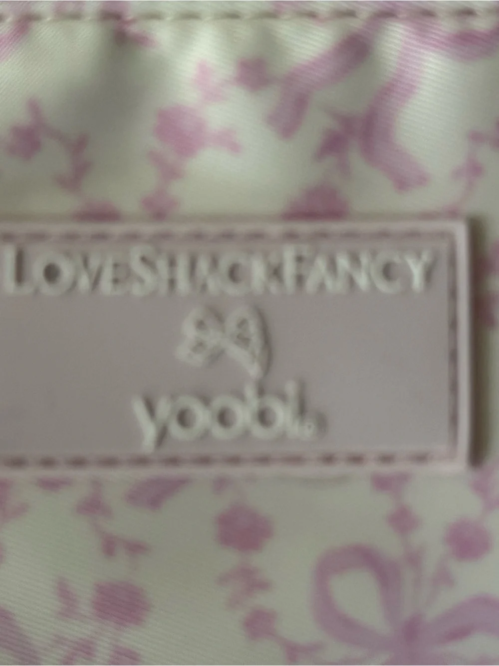 LoveShackFancy x Yoobi Pink Bow Floral Ruffle Accessory Pouch NWT